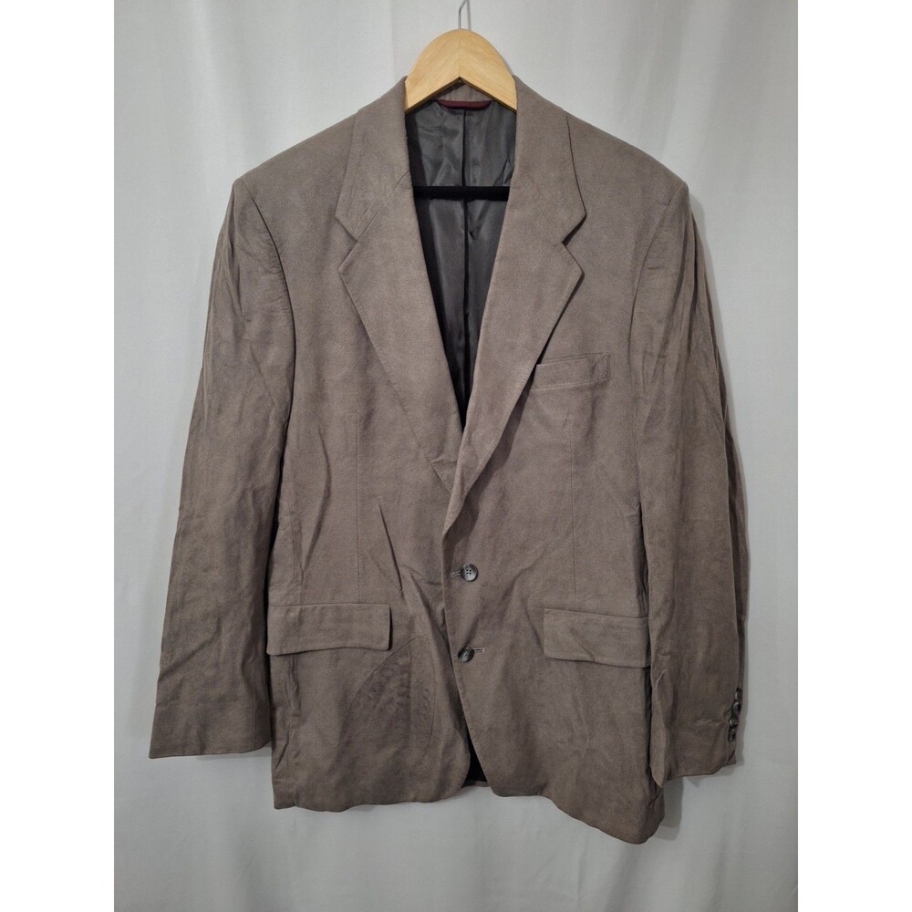 Christian Dior Monsieur Suede Leather Blazer Mens Size 42R Grey Vintage Preppy